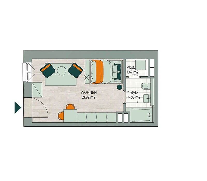 Grundriss Wohnung 1