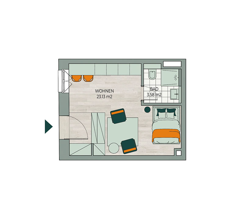 Grundriss Wohnung 1