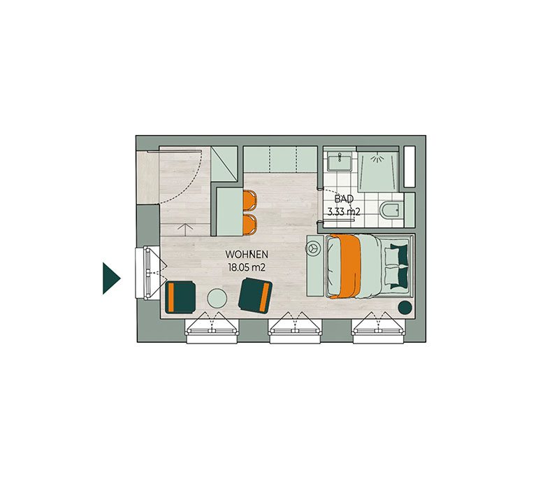 Grundriss Wohnung 1