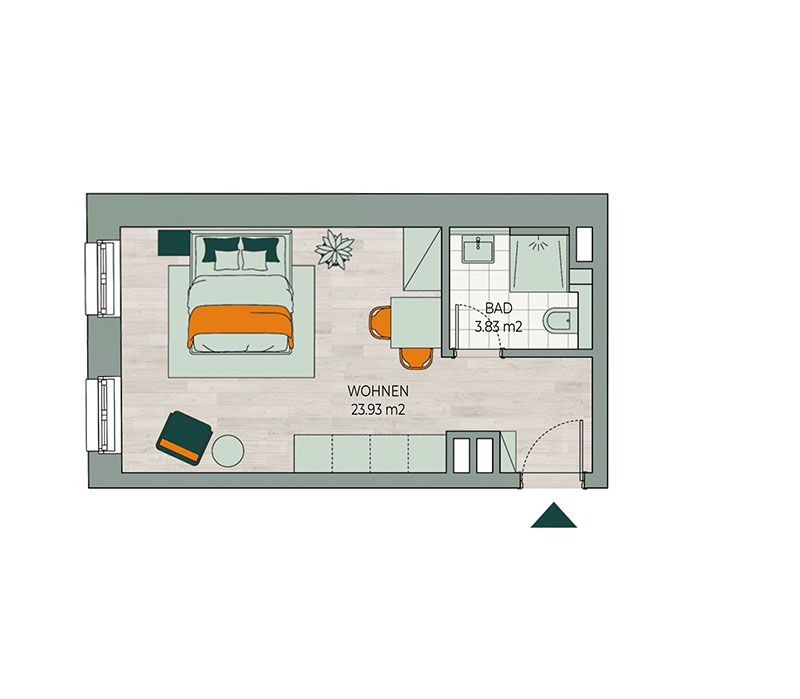 Grundriss Wohnung 1