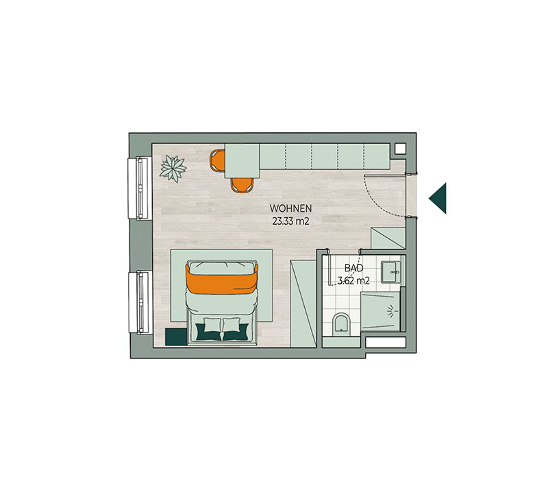 Grundriss Wohnung 1