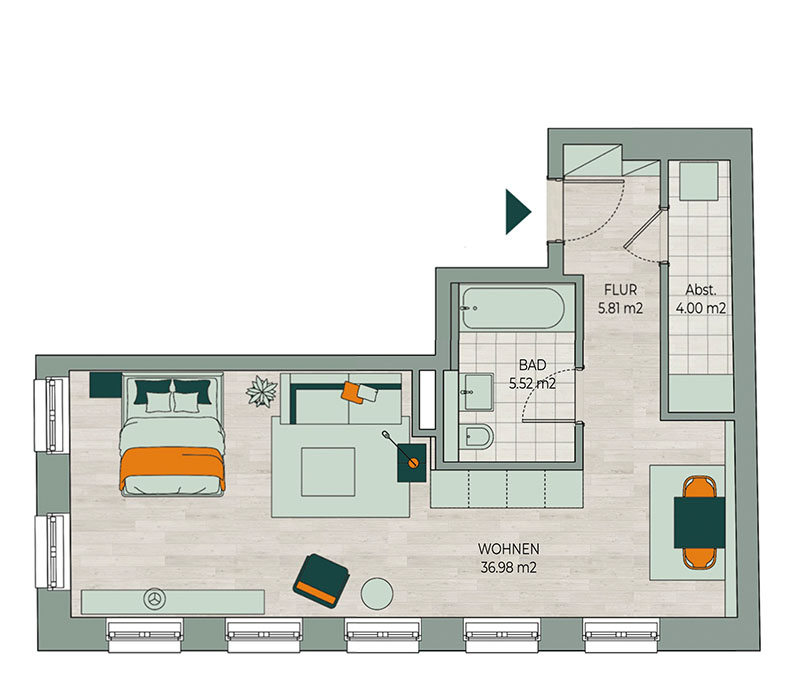 Grundriss Wohnung 1