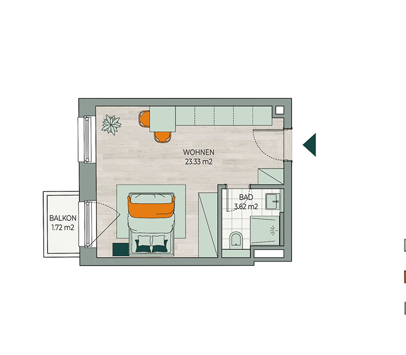 Grundriss Wohnung 1