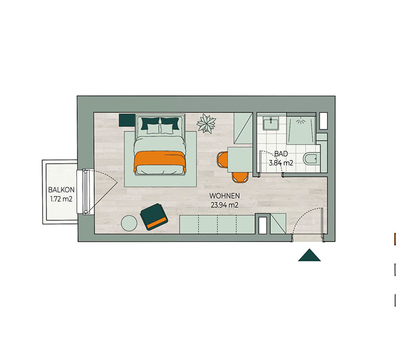 Grundriss Wohnung 1