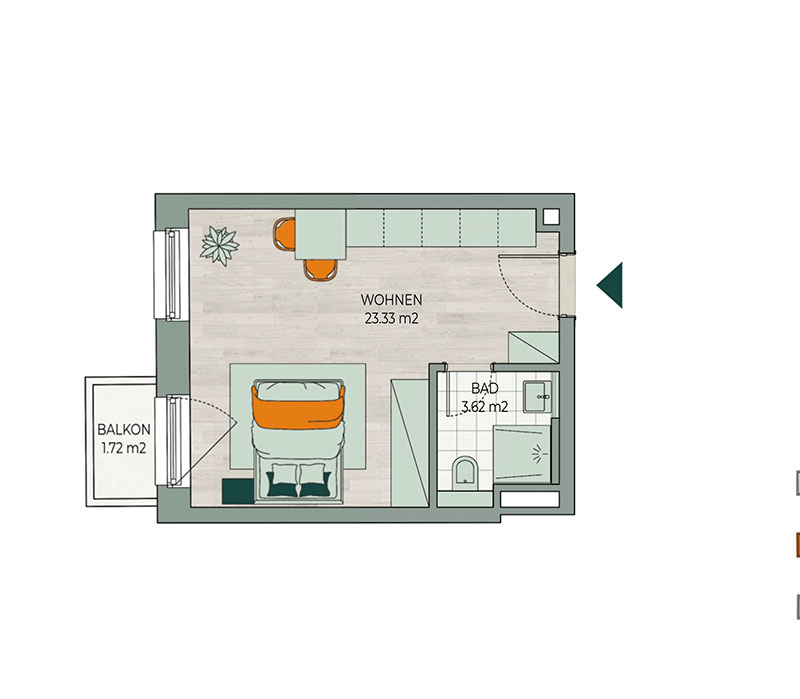 Grundriss Wohnung 1