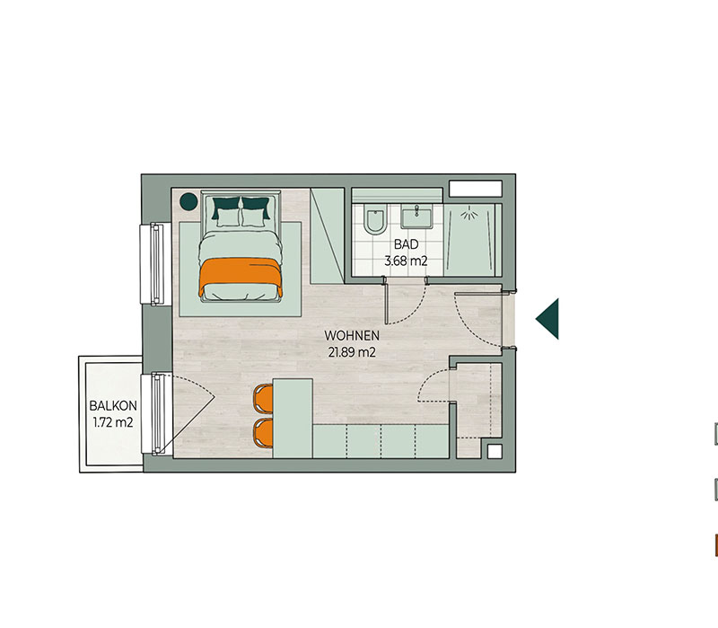 Grundriss Wohnung 1