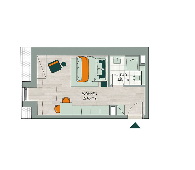 Grundriss Wohnung 1