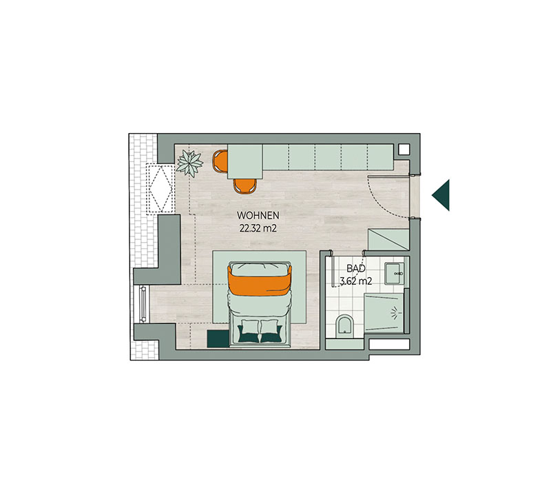 Grundriss Wohnung 1