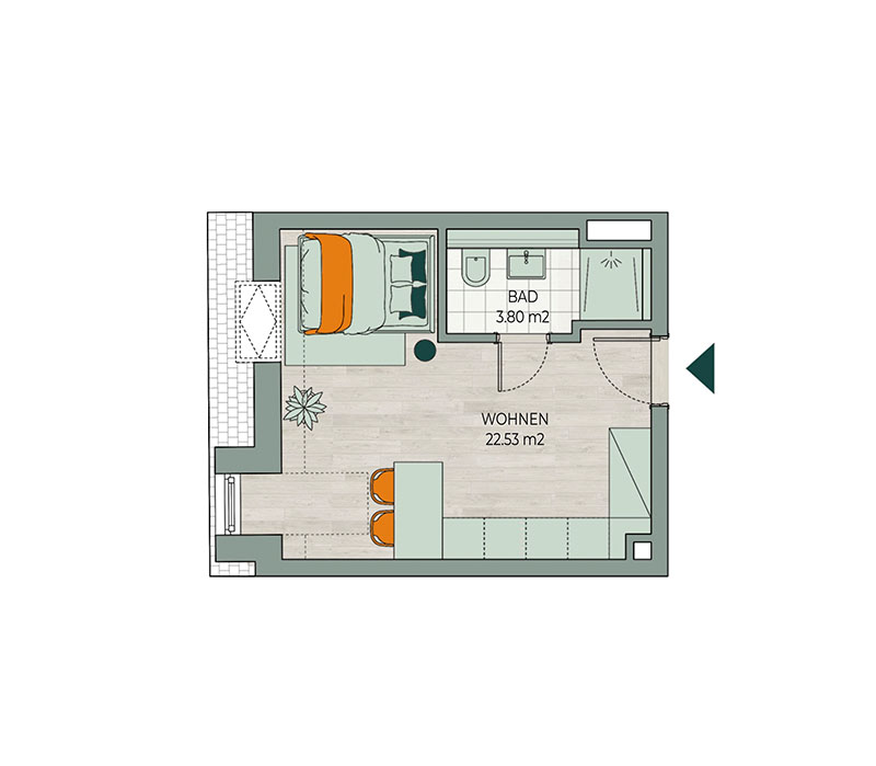 Grundriss Wohnung 1