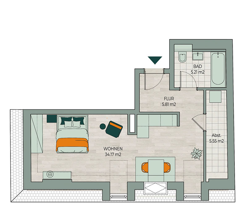 Grundriss Wohnung 1